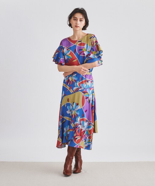 ヌーボーフラワープリントスカート