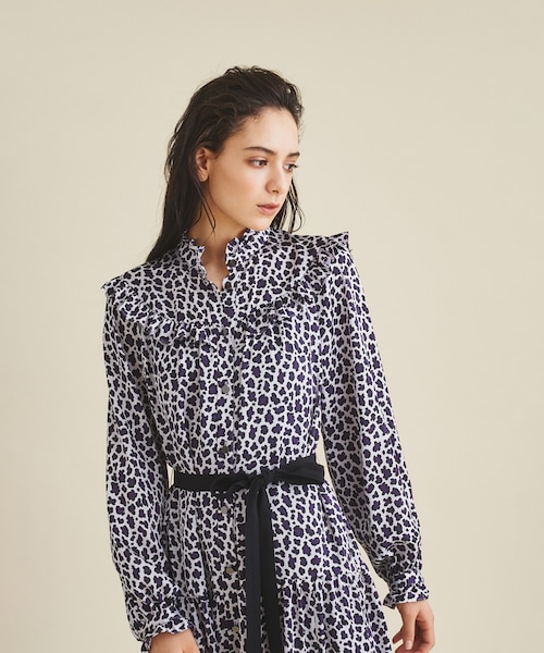 レオパードフリルシャツワンピース｜グレースコンチネンタルの通販