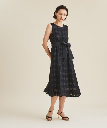 メタリックキカジャガードドレス