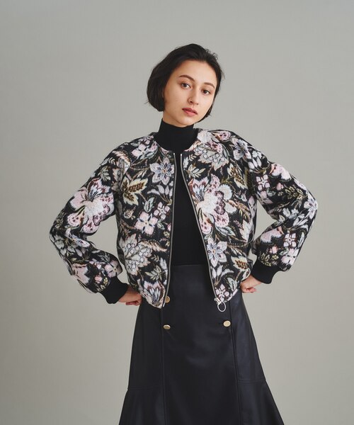 ファー衿ジャガードブルゾン｜グレースコンチネンタルの通販｜&mall