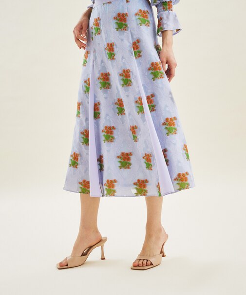 タイルジャガードフレアスカート