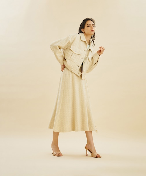 ツイーディーフリンジスカート