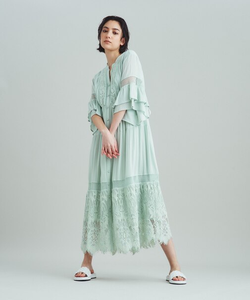 スカラレースマキシワンピース