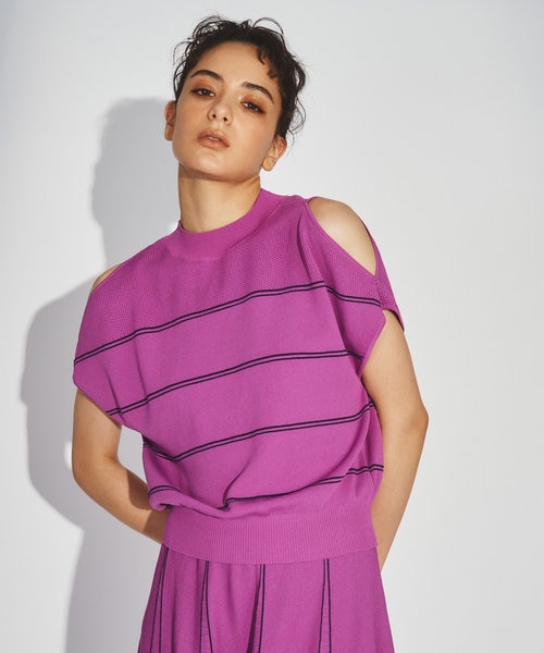 グレースコンチネンタル　メッシュヨークニットトップ メッシュヨークニットトップ｜グレースコンチネンタルの通販