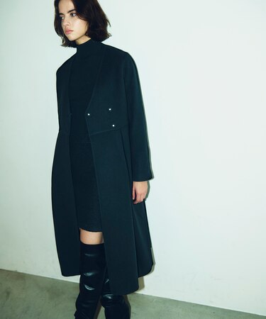 ノーカラーリバーコート