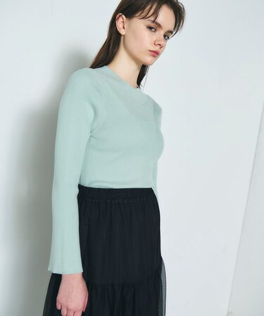 リブニットトップ