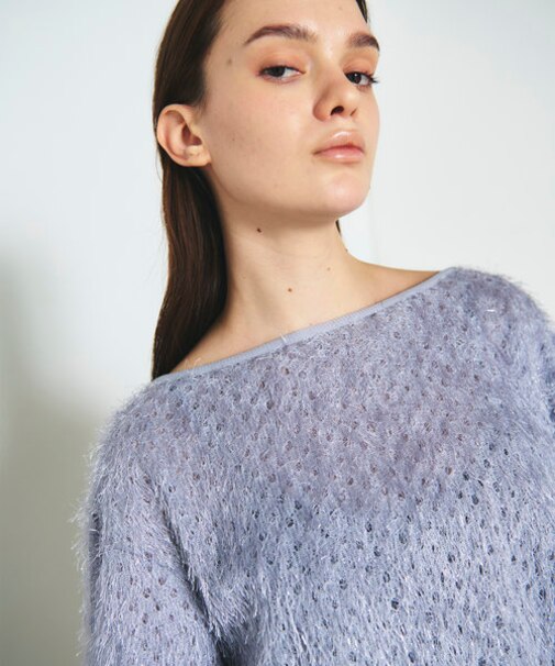 ラメフリンジカットトップ