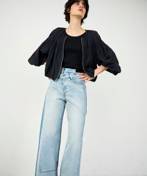 ギャザータフタブルゾン