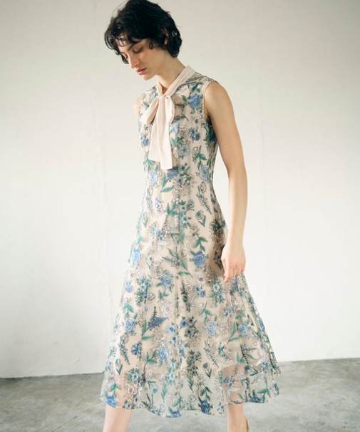 フラワーマーメイドドレス