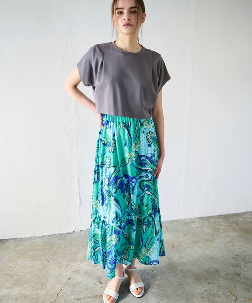 ラップリネンミックススカート｜グレースコンチネンタルの通販｜&mall