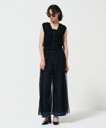 チュールレイヤードパンツ