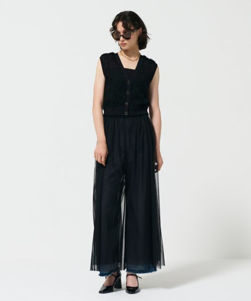 チュールレイヤードパンツ