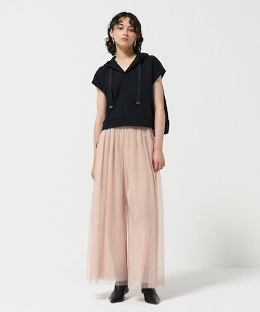 チュールレイヤードパンツ