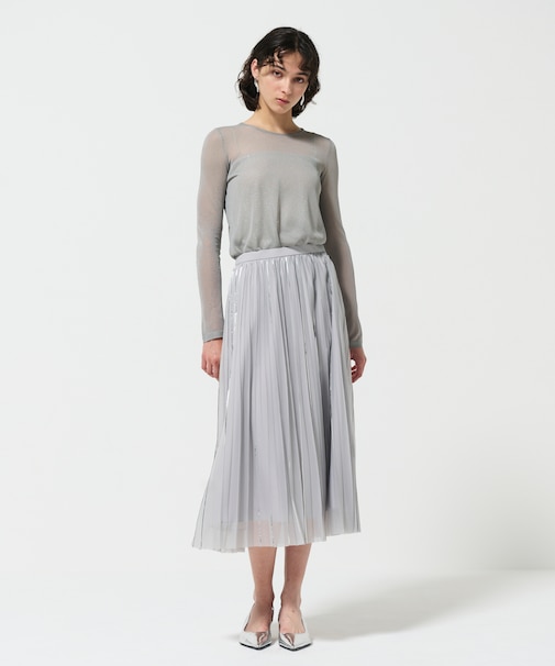 フォイルラインプリーツスカート