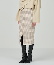 ツイードニットスカート