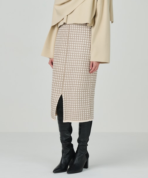 ツイードニットスカート