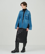 スリットスリーブデニムシャツ