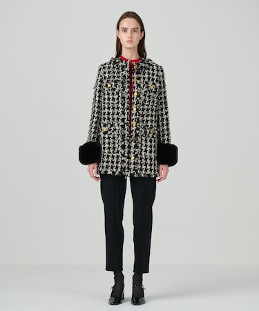 ツイードファーコート