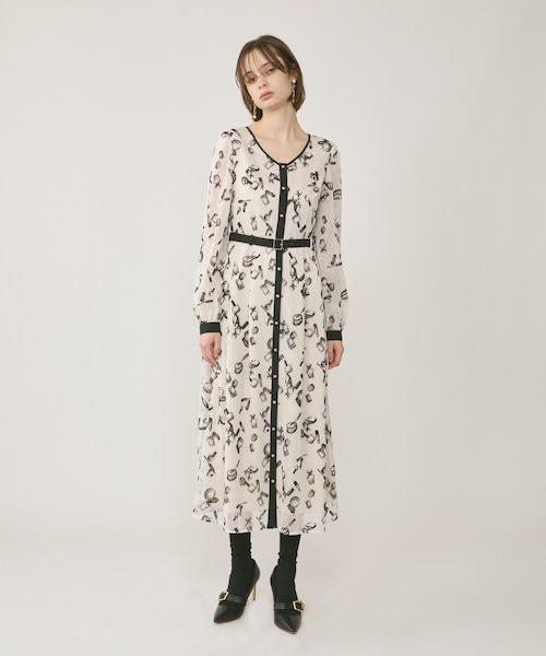 コスメフロッキープリントワンピース｜グレースコンチネンタルの通販