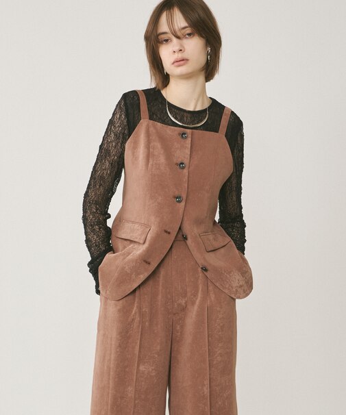 クラッシュサテンキャミトップ