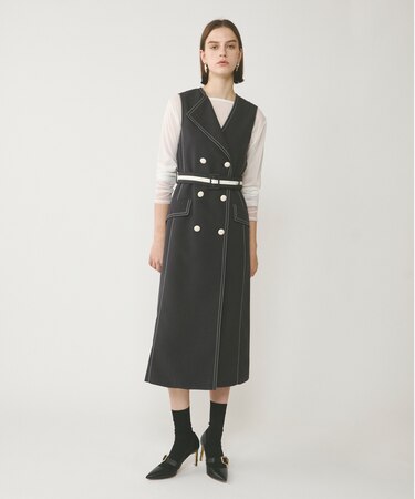 アシンメトリーカラーワンピース