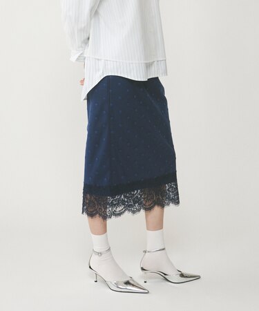 ドットチュールタイトスカート