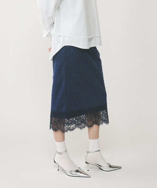 ドットチュールタイトスカート