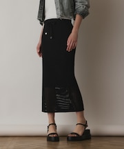 メッシュタイトニットスカート