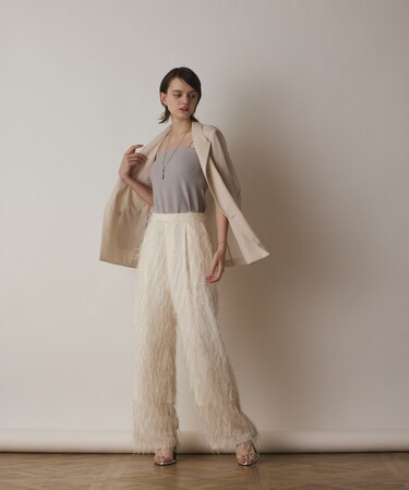 フリンジワンタックパンツ