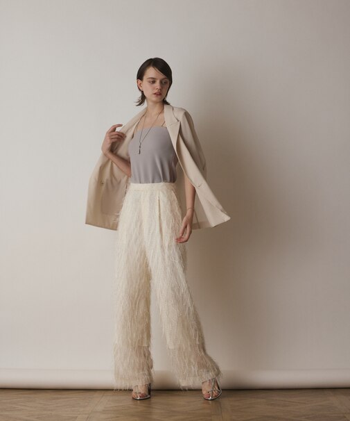 フリンジワンタックパンツ