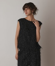 フリンジギャザートップ