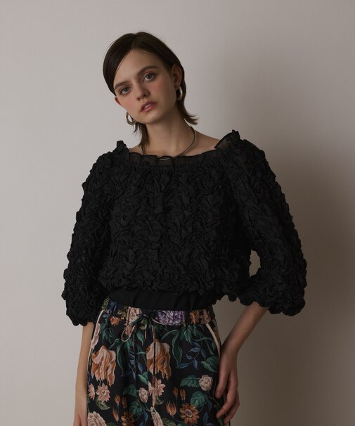 シャーリングトップ