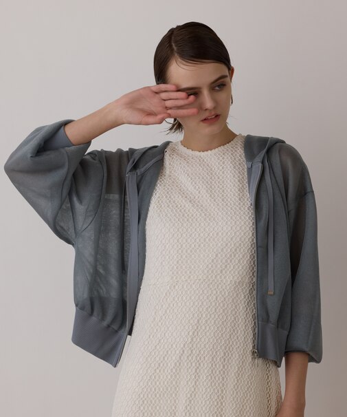 シアーニットパーカー