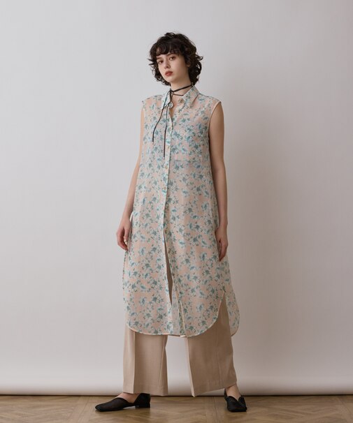 フラワーロングシャツ