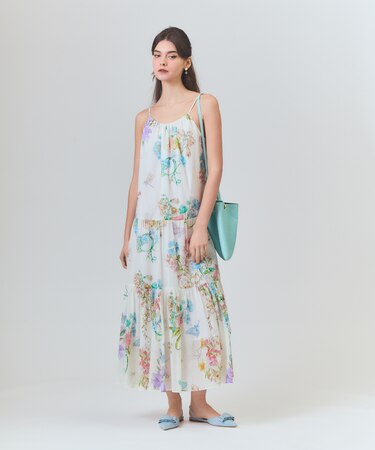 ボタニカルティアードドレス