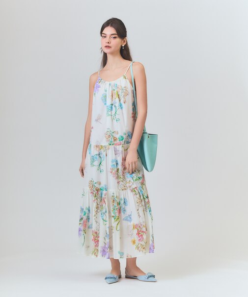 ボタニカルティアードドレス