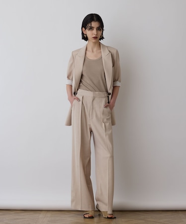 スラブストレッチタックパンツ