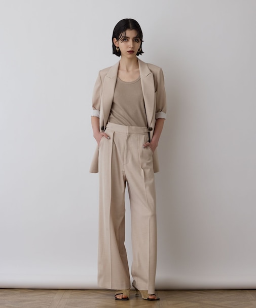 スラブストレッチタックパンツ