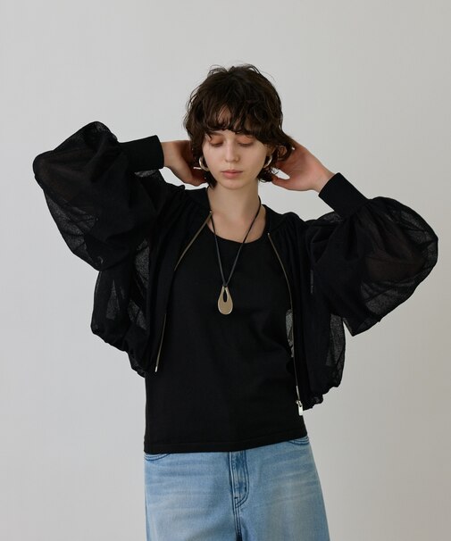 シアーニットバルーンジャケット