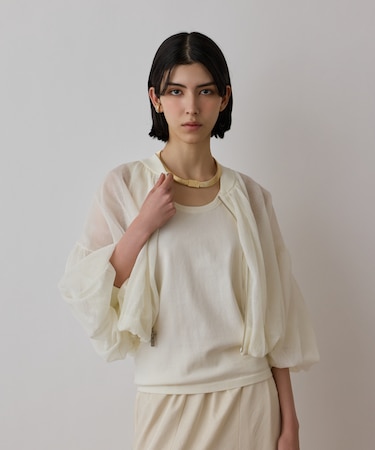 シアーニットバルーンジャケット