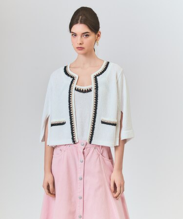 ツイーディーニットカーディガン