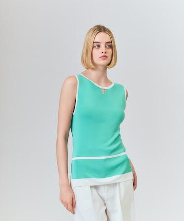 ラインニットノースリーブ