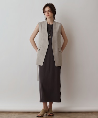 ストライプノーカラージレ