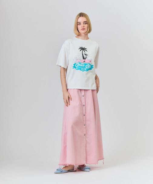 リゾートプリントTシャツ