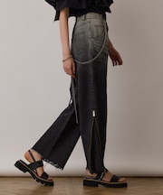 サス付zipデニムパンツ