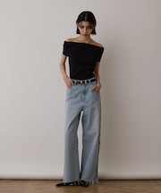 サス付zipデニムパンツ