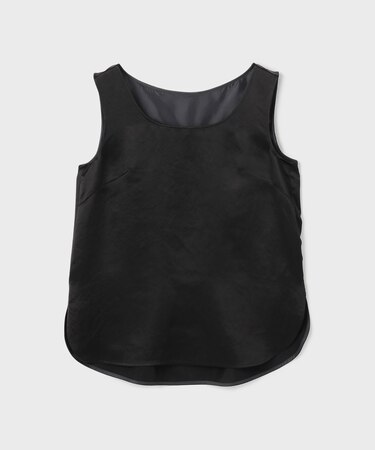 サテンノースリーブトップ