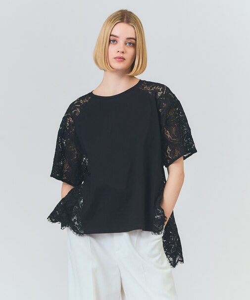 バックレース天竺トップ