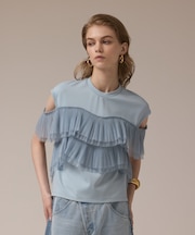 プリーツチュールカットトップ