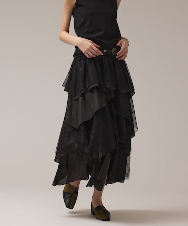 レースコンビティアードスカート